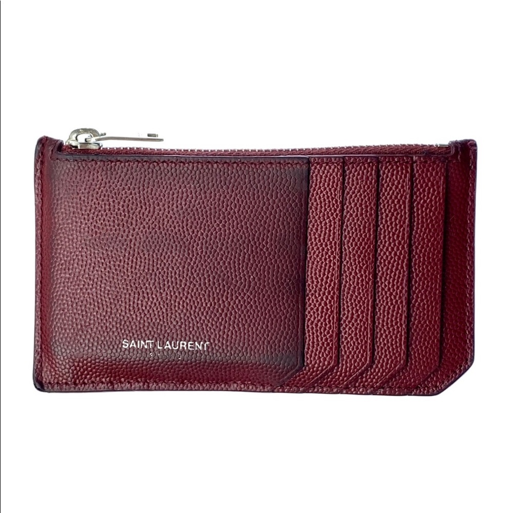 Saint Laurent leather zip card holder wallet